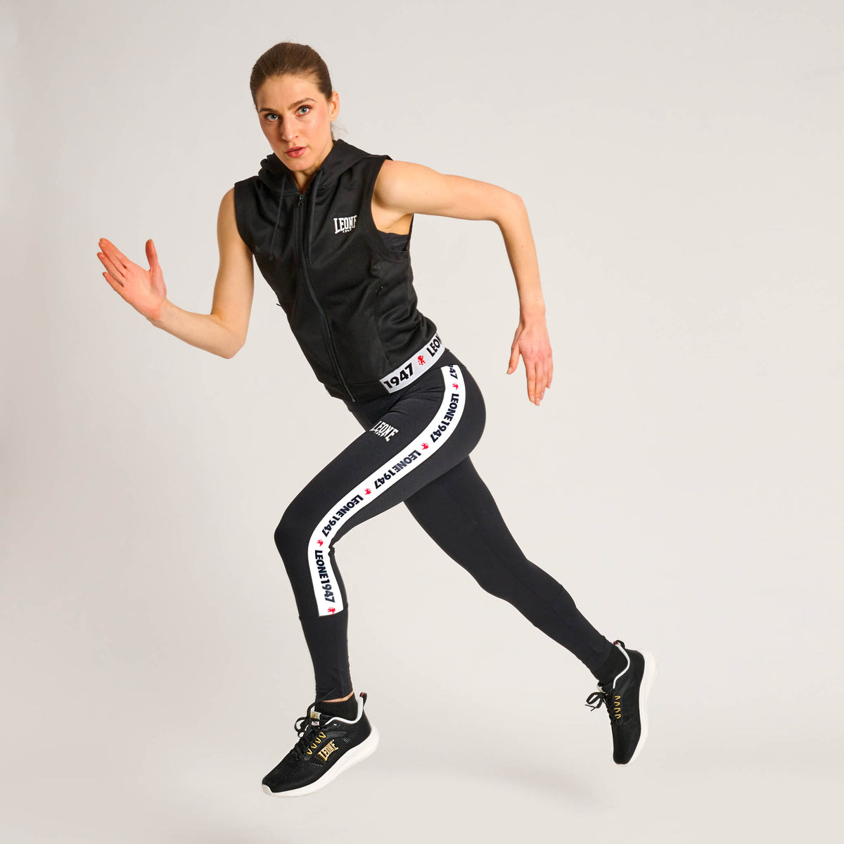 LIGHTWEIGHT STRIPE 47 HOODED SLEEVELESS SWEATSHIRT
